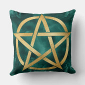 金ゴールドペンタグラム記号（緑） クッション (裏面)