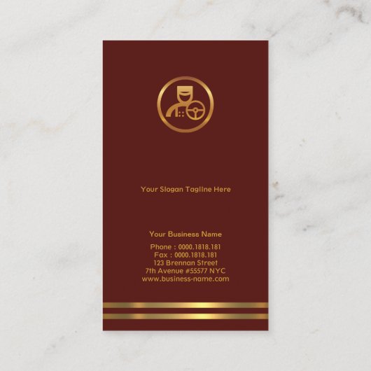 金ゴールドペンタゴンウェ王室のーブレッド運転手サービス 名刺 (裏面)