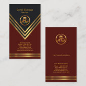 金ゴールドペンタゴンウェ王室のーブレッド運転手サービス 名刺 (正面/裏面)