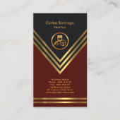 金ゴールドペンタゴンウェ王室のーブレッド運転手サービス 名刺 (正面)