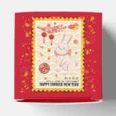 金ゴールドペーパーカット2023中国のウサギ新年レッド フェイバーボックス (上部)