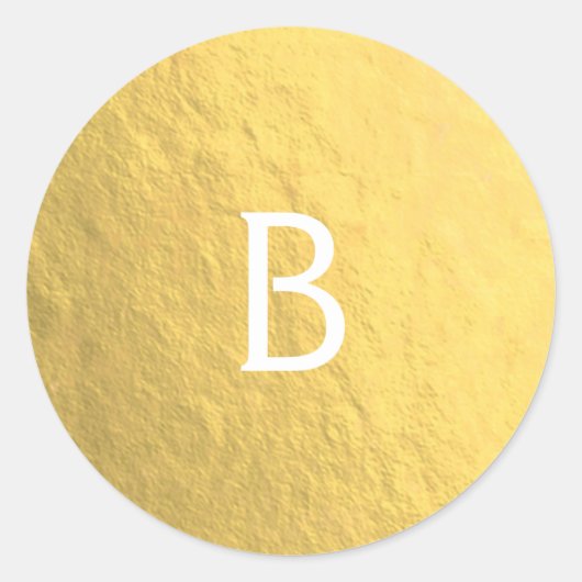 金ゴールドホイフェイクルグモダンラムモノグラムカスタム ラウンドシール (正面)