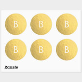 金ゴールドホイフェイクルグモダンラムモノグラムカスタム ラウンドシール (シート)