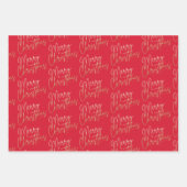 金ゴールドホイフェイクルメリークリスマスレッド ラッピングペーパーシート (正面2)