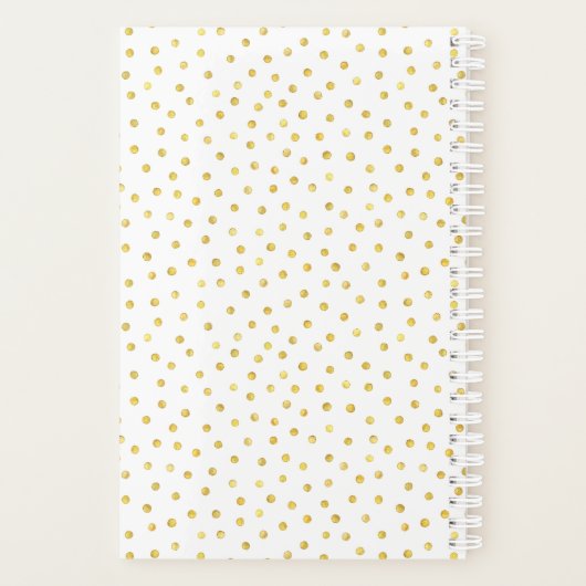 金ゴールドホイフェイクル水玉模様モノグラムカレンダープランナー プランナー手帳 (裏面)