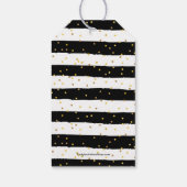 金ゴールドホイフェイクル白黒ストライプズホリデイ ギフトタグ (裏面)