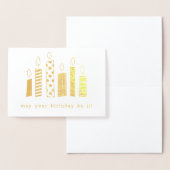 金ゴールドホイルのしゃれの誕生日の蝋燭 箔カード (ディスプレー)