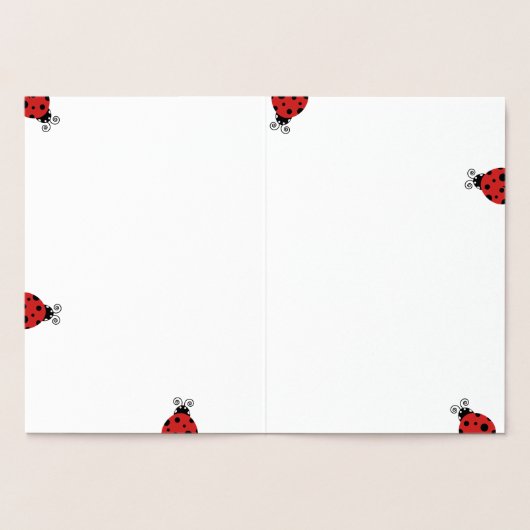 金ゴールドホイルのてんとう虫のOnederfulの誕生日 箔カード (内部)