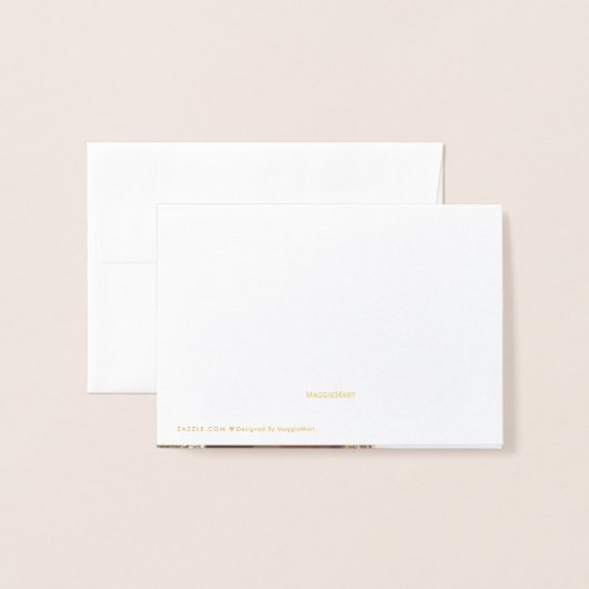 金ゴールドホイルのばら色の花束は写真および名前感謝していしています 箔カード (裏面封筒付き)