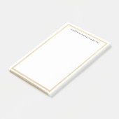 金ゴールドホイルのアールデコのボーダーパーソナライズなメモ帳 ポストイット (アングル)