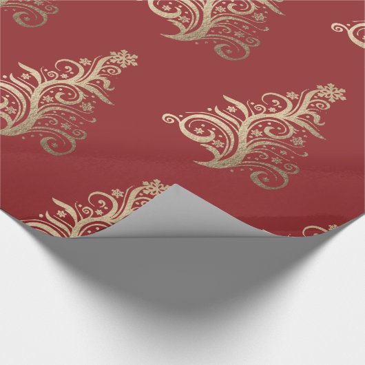 金ゴールドホイルのクリスマスの包むこと ラッピングペーパー (角)