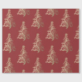 金ゴールドホイルのクリスマスの包むこと ラッピングペーパー (フラット)