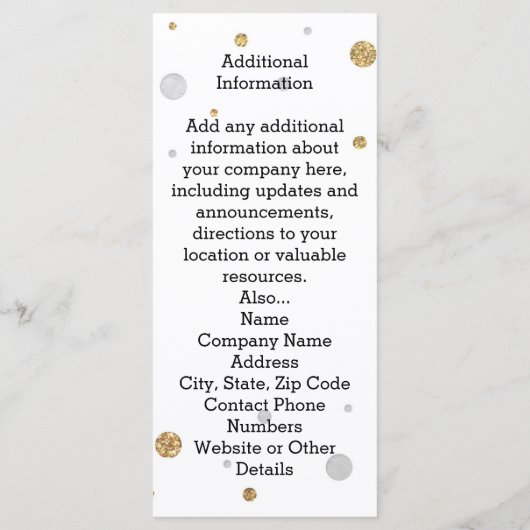 金ゴールドホイルのグリッターの紙吹雪の卒業パーティーのカスタム プログラム (裏面)