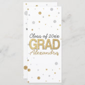 金ゴールドホイルのグリッターの紙吹雪の卒業パーティーのカスタム プログラム (正面/裏面)