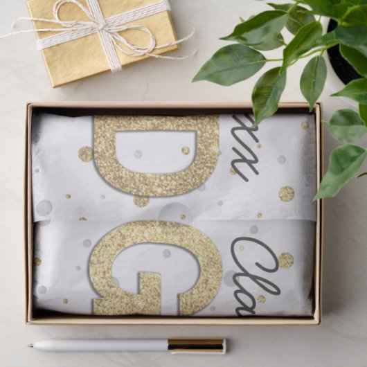 金ゴールドホイルのグリッターの紙吹雪の卒業パーティーのカスタム 薄葉紙 (ギフト)