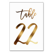 金ゴールドホイルのシックな結婚式のテーブルの第|表22 テーブルナンバー (正面)