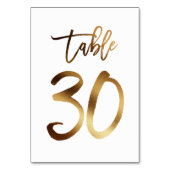 金ゴールドホイルのシックな結婚式のテーブルの第|表30 テーブルナンバー (裏面)