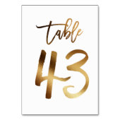 金ゴールドホイルのシックな結婚式のテーブルの第|表43 テーブルナンバー (裏面)