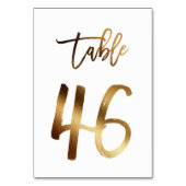 金ゴールドホイルのシックな結婚式のテーブルの第|表46 テーブルナンバー (裏面)
