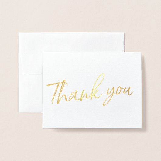 金ゴールドホイルのスタイリッシュな教養がある結婚式は感謝していしています 箔カード (封筒付き正面)