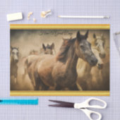 金ゴールドホイルのデザインのアメリカのクォーター馬 薄葉紙 (クラフト)