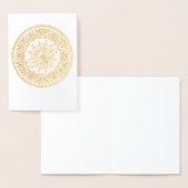 金ゴールドホイルのトンボの曼荼羅の挨拶状 箔カード (ディスプレー)