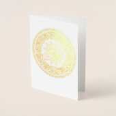 金ゴールドホイルのトンボの曼荼羅の挨拶状 箔カード (正面)