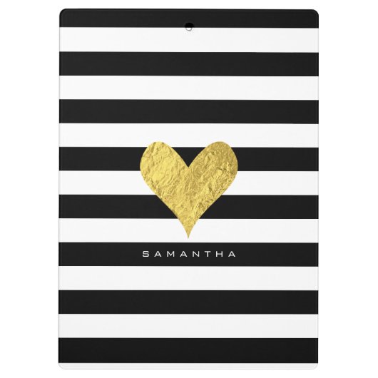 金ゴールドホイルのハート クリップボード (裏面)