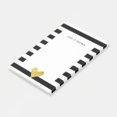 金ゴールドホイルのハート ポストイット (アングル)