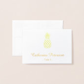 金ゴールドホイルのパイナップル座席表|の護衛カード 箔カード (封筒付き正面)