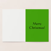 金ゴールドホイルのメリークリスマスのリースの挨拶状 箔カード (内部)