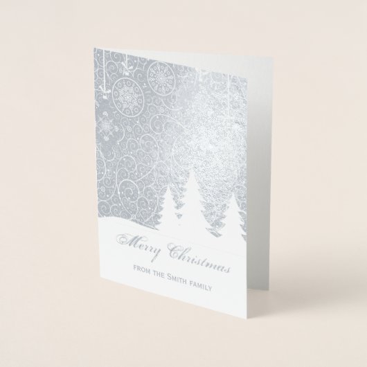 金ゴールドホイルのメリークリスマスの写真の挨拶状 箔カード (正面)