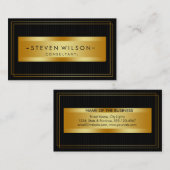 金ゴールドホイルのレトロのエレガントな金融サービス 名刺 (正面/裏面)