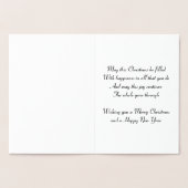 金ゴールドホイルのレトロのクリスマスツリーの挨拶状 箔カード (内部)