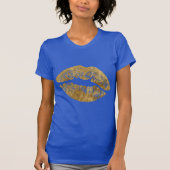 金ゴールドホイルの効果のキスのTシャツ Tシャツ (正面)