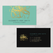 金ゴールドホイルの効果のシックな名刺 名刺 (正面/裏面)