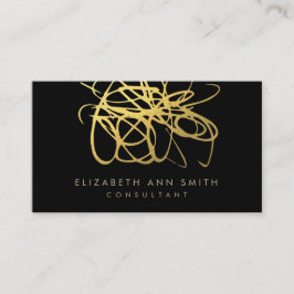 金ゴールドホイルの効果のシックな名刺 名刺