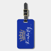 金ゴールドホイルの効果のパーソナライズな王冠の荷物のラベル ラゲッジタグ (正面縦)