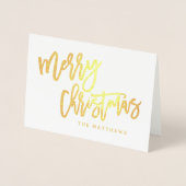 金ゴールドホイルの原稿のメリークリスマスの休日の写真 箔カード (正面)