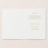 金ゴールドホイルの幾何学的なラインバルミツワーの招待状 箔カード (内部)