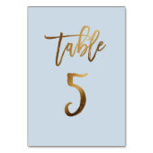 金ゴールドホイルの挨りだらけの青い結婚式のテーブル数 テーブルナンバー (裏面)