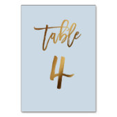 金ゴールドホイルの挨りだらけの青い結婚式のテーブル数 テーブルナンバー (裏面)