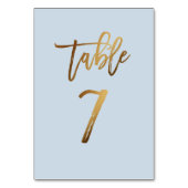 金ゴールドホイルの挨りだらけの青い結婚式のテーブル数 テーブルナンバー (裏面)