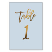 金ゴールドホイルの挨りだらけの青い結婚式のテーブル数 テーブルナンバー (裏面)