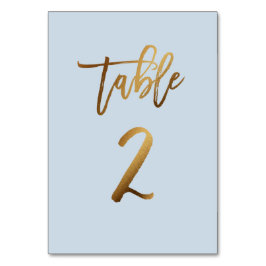 金ゴールドホイルの挨りだらけの青い結婚式のテーブル数 テーブルナンバー