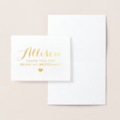 金ゴールドホイルの新婦付添人は|の新婦付添人カード感謝していしています 箔カード (ディスプレー)