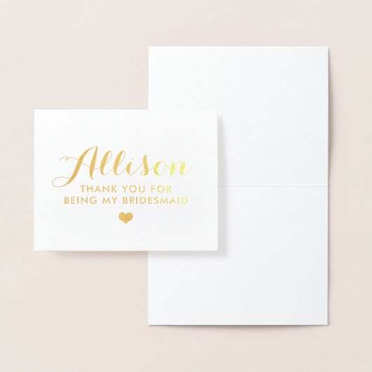 金ゴールドホイルの新婦付添人は|の新婦付添人カード感謝していしています 箔カード (ディスプレー)