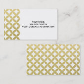 金ゴールドホイルの白いダイヤモンドの円パターン 名刺 (正面/裏面)