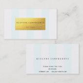 金ゴールドホイルの白くおよび青の贅沢な名刺 名刺 (正面/裏面)