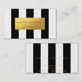 金ゴールドホイルの白黒の贅沢な名刺 名刺 (正面/裏面)